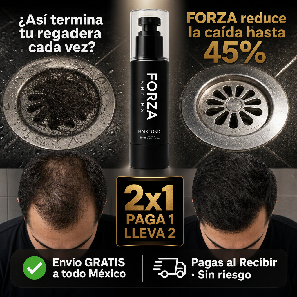 Frasco de minoxidil en spray 5% con romero y cafeína para crecimiento capilar en hombres con alopecia androgenética