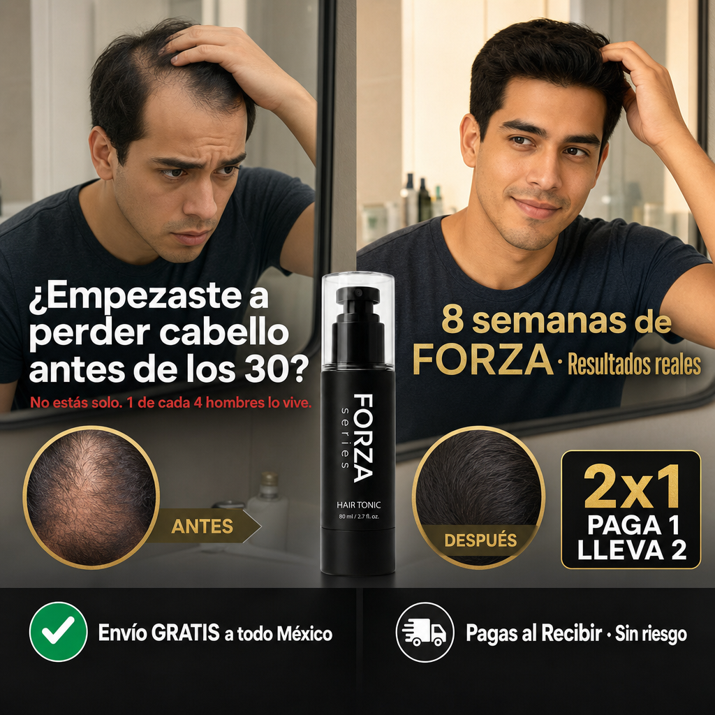 Hombre adulto revisando salud capilar y cabello, representando prevención de alopecia y caída de cabello en México