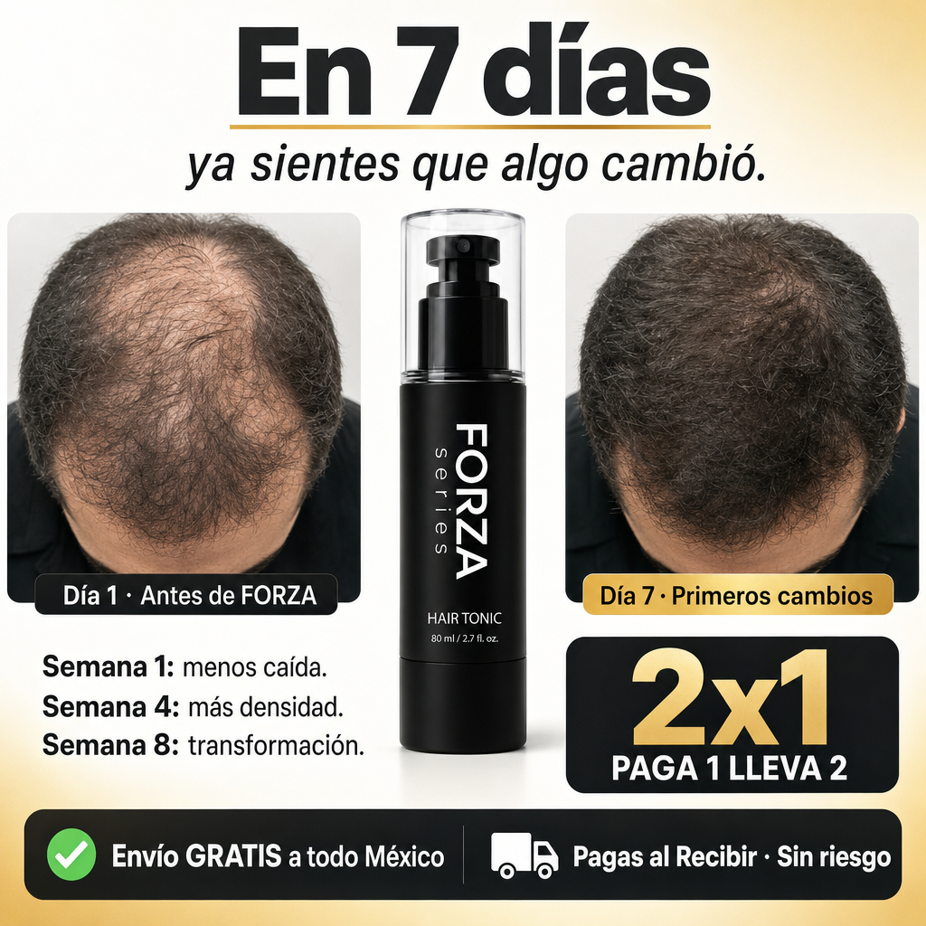 Hombre aplicando tónico para caída del cabello en línea de entradas, demostrando protocolo correcto de uso con minoxidil para alopecia androgenética